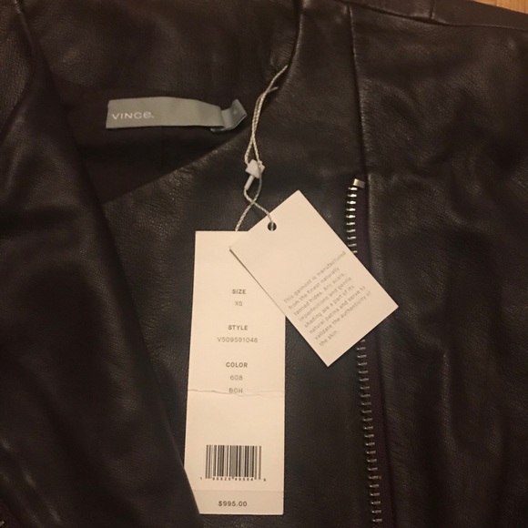 BNWT Vince leather jacket size xs - Picture 2 of 3